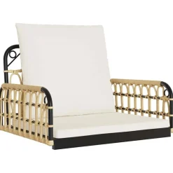 vidaXL Balancelle avec coussins 63x58x39 cm résine tressée acier