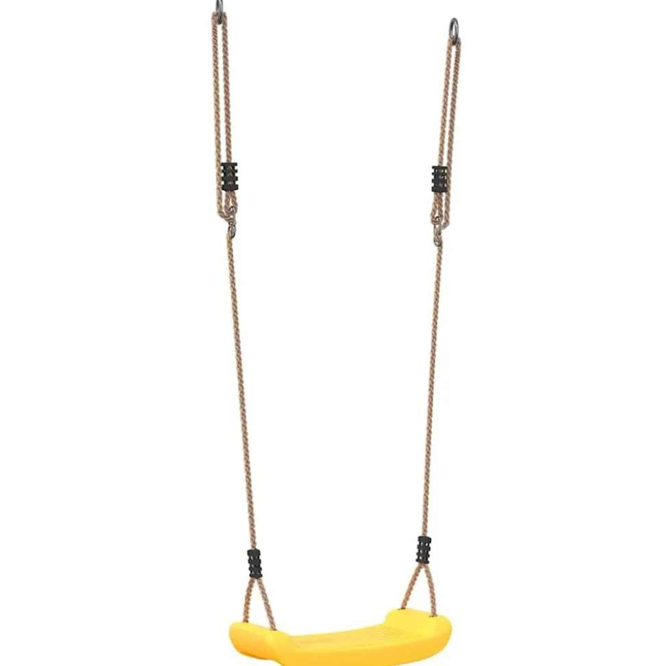 vidaXL Balançoire d'extérieur d'enfants simple et corde réglable jaune