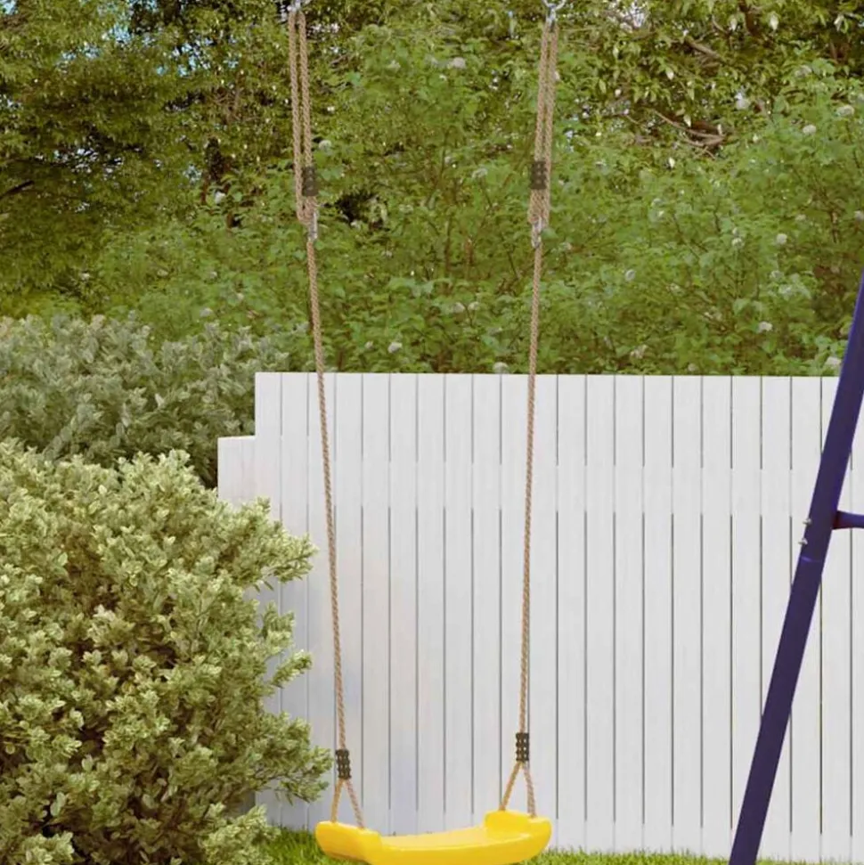 vidaXL Balançoire d'extérieur d'enfants simple et corde réglable jaune