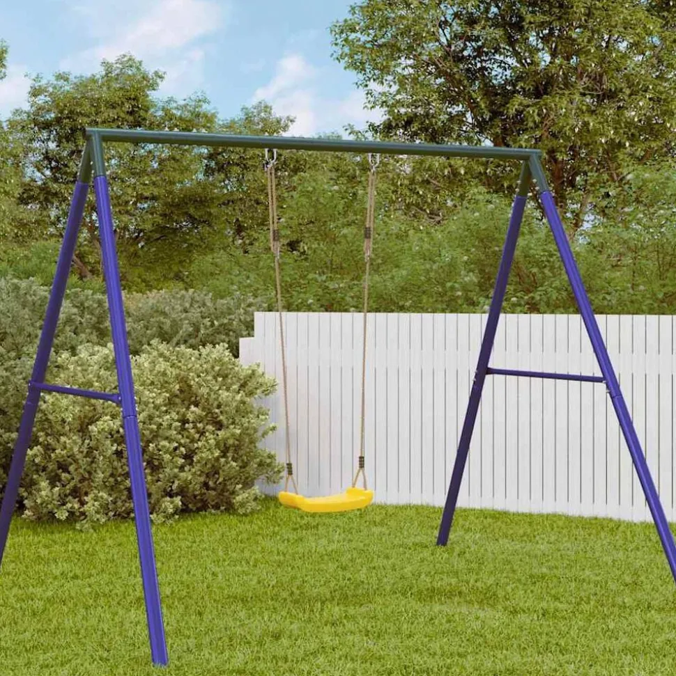 vidaXL Balançoire d'extérieur d'enfants simple et corde réglable jaune
