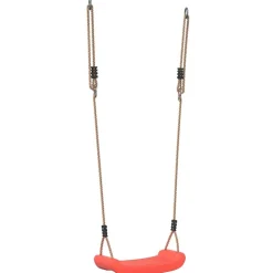 vidaXL Balançoire d'extérieur d'enfants simple et corde réglable rouge