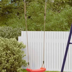 vidaXL Balançoire d'extérieur d'enfants simple et corde réglable rouge