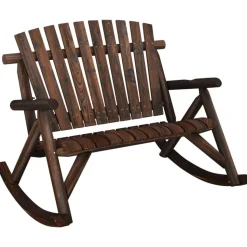 vidaXL Banc à bascule jardin 2 places 123x96x102 cm bois massif épicéa