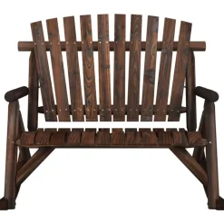 vidaXL Banc à bascule jardin 2 places 123x96x102 cm bois massif épicéa