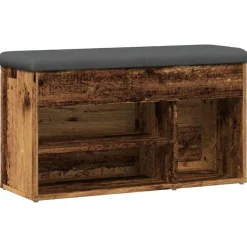 vidaXL Banc à chaussures vieux bois 82x32x45,5 cm bois d'ingénierie