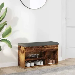 vidaXL Banc à chaussures vieux bois 82x32x45,5 cm bois d'ingénierie