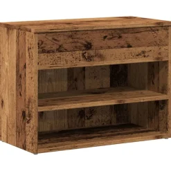 vidaXL Banc à chaussures vieux bois 60x30x45 cm bois d'ingénierie