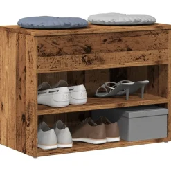 vidaXL Banc à chaussures vieux bois 60x30x45 cm bois d'ingénierie