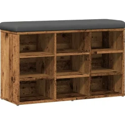 vidaXL Banc à chaussures vieux bois 82x32x50 cm bois d'ingénierie