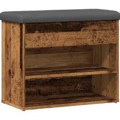 vidaXL Banc à chaussures vieux bois 62x32x50 cm bois d'ingénierie