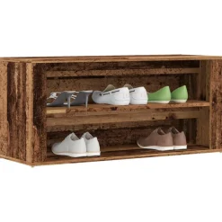vidaXL Banc à chaussures vieux bois 100x35x45 cm bois d'ingénierie