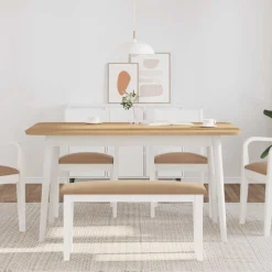 vidaXL Banc 90 cm blanc bois massif caoutchouc
