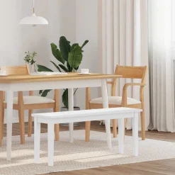 vidaXL Banc 110 cm blanc bois massif caoutchouc