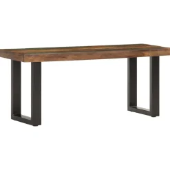 vidaXL Banc 110 cm Bois de récupération solide et acier