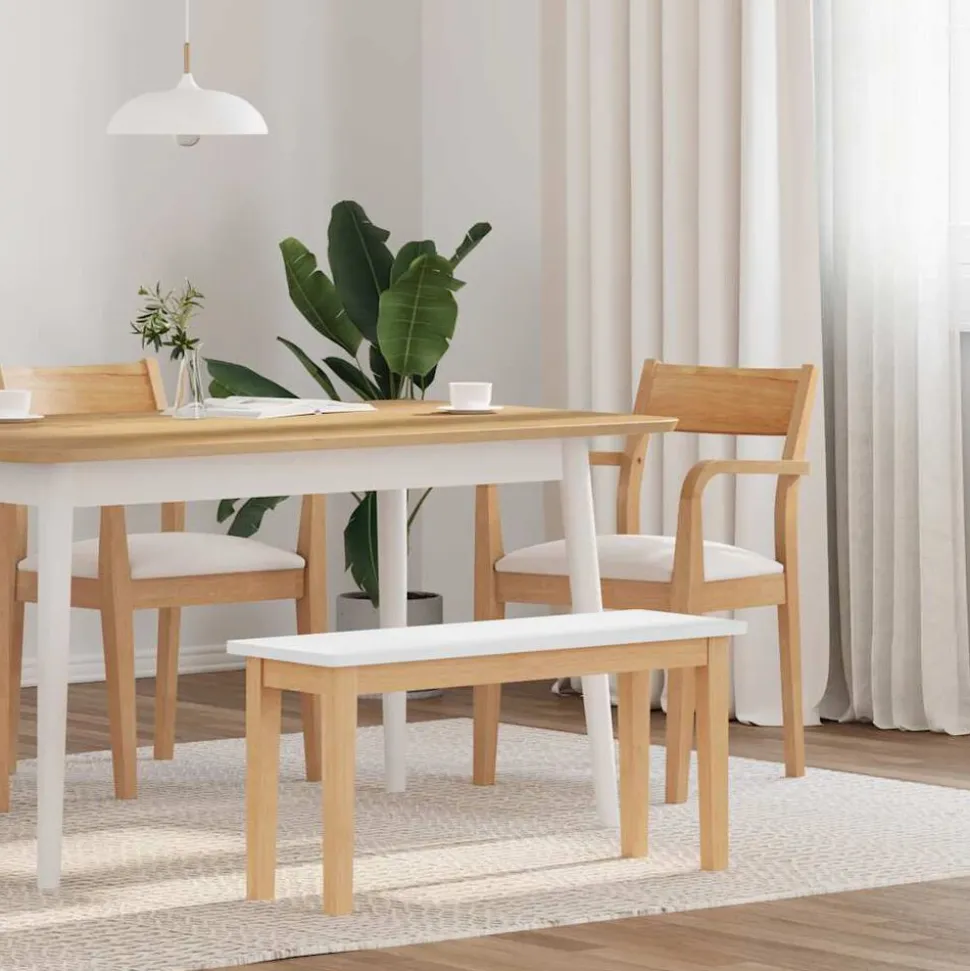 vidaXL Banc 90 cm bois massif caoutchouc