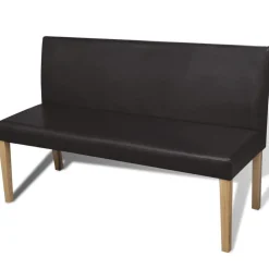 vidaXL Banc 139,5 cm Marron foncé Similicuir