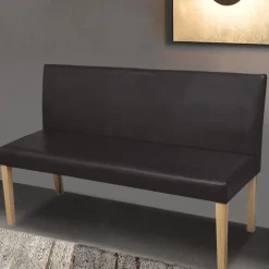 vidaXL Banc 139,5 cm Marron foncé Similicuir