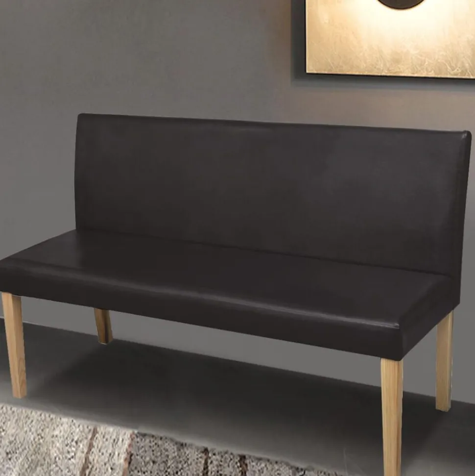 vidaXL Banc 139,5 cm Marron foncé Similicuir