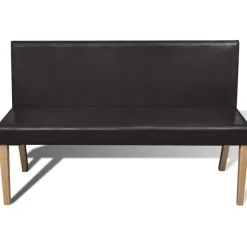 vidaXL Banc 139,5 cm Marron foncé Similicuir
