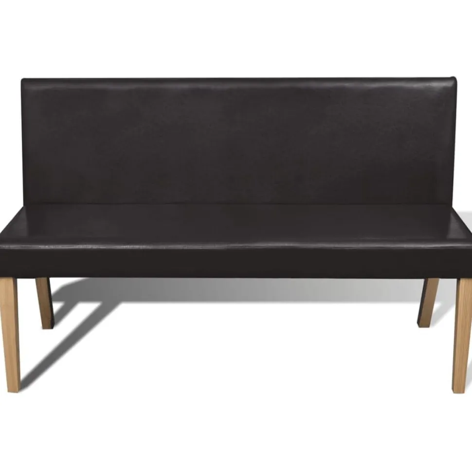 vidaXL Banc 139,5 cm Marron foncé Similicuir