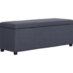 vidaXL Banc avec compartiment de rangement 116 cm Gris foncé Polyester