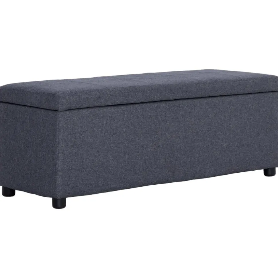 vidaXL Banc avec compartiment de rangement 116 cm Gris foncé Polyester