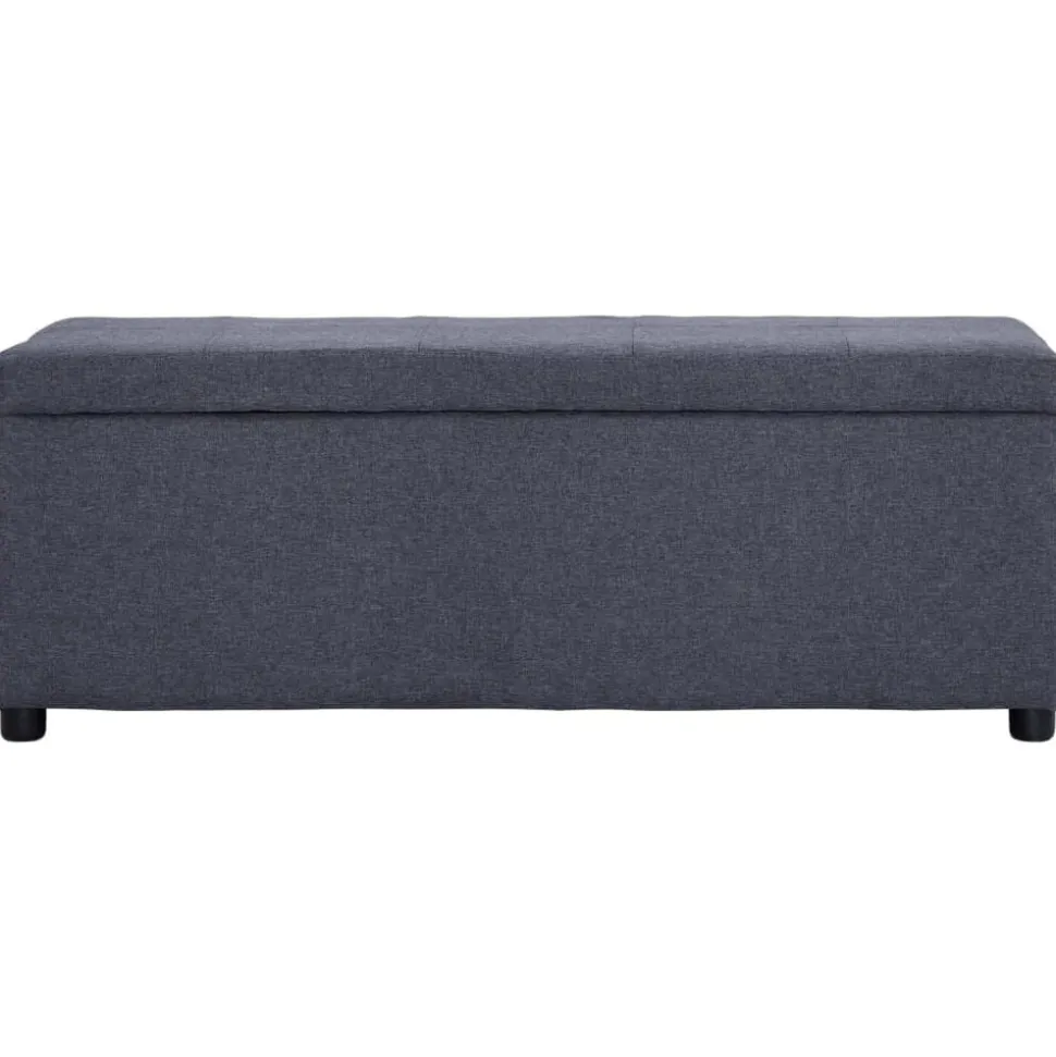 vidaXL Banc avec compartiment de rangement 116 cm Gris foncé Polyester