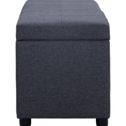 vidaXL Banc avec compartiment de rangement 116 cm Gris foncé Polyester