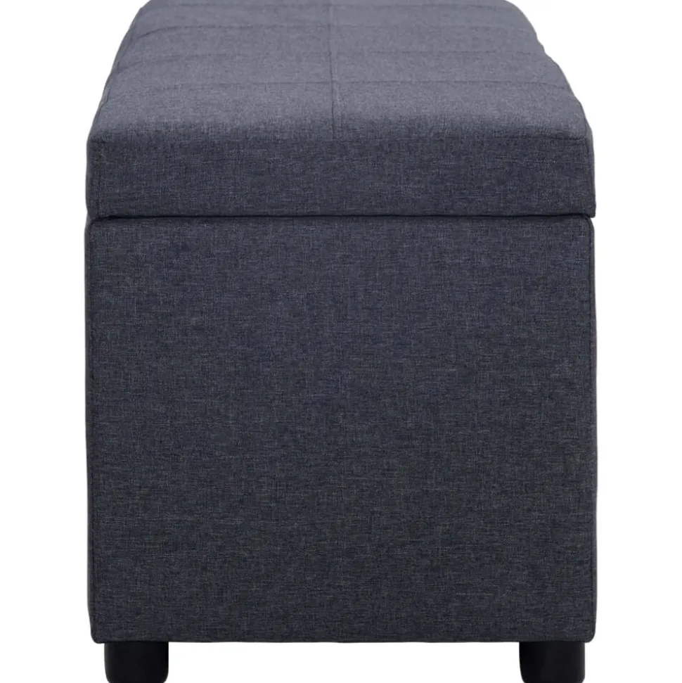 vidaXL Banc avec compartiment de rangement 116 cm Gris foncé Polyester