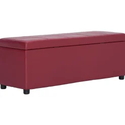 vidaXL Banc avec compartiment de rangement 116 cm Bordeaux Similicuir
