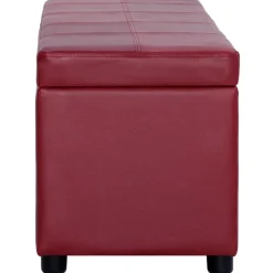 vidaXL Banc avec compartiment de rangement 116 cm Bordeaux Similicuir