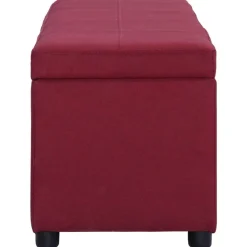 vidaXL Banc avec compartiment de rangement 116 cm Bordeaux Polyester