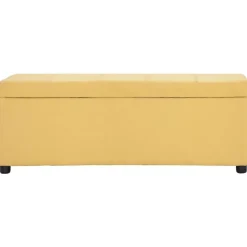 vidaXL Banc avec compartiment de rangement 116 cm Jaune Polyester
