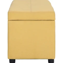 vidaXL Banc avec compartiment de rangement 116 cm Jaune Polyester