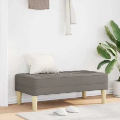 vidaXL banc avec coussin Taupe 113 x 57 x 39 cm tissu