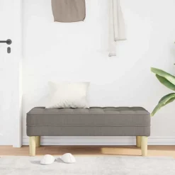 vidaXL banc avec coussin Taupe 113 x 57 x 39 cm tissu