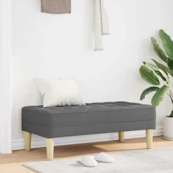 vidaXL banc avec coussin Gris foncé 113 x 57 x 39 cm tissu