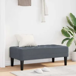 vidaXL banc avec coussin Gris foncé 113 x 57 x 39 cm Velours