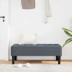 vidaXL banc avec coussin Gris foncé 113 x 57 x 39 cm Velours