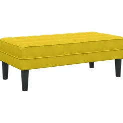 vidaXL banc avec coussin Jaune 113 x 57 x 39 cm Velours