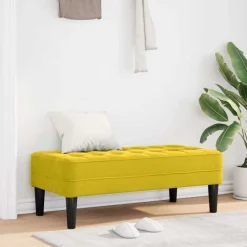 vidaXL banc avec coussin Jaune 113 x 57 x 39 cm Velours