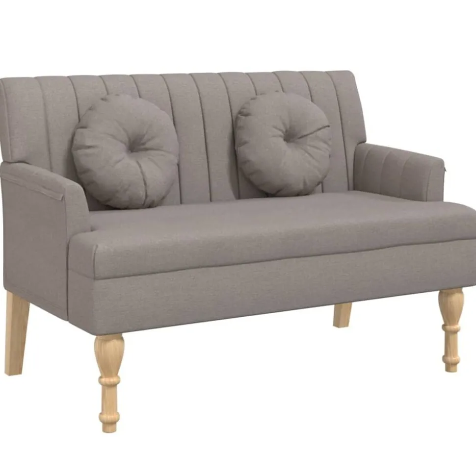 vidaXL Banc avec coussins taupe 113x64,5x75,5 cm tissu