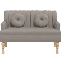 vidaXL Banc avec coussins taupe 113x64,5x75,5 cm tissu