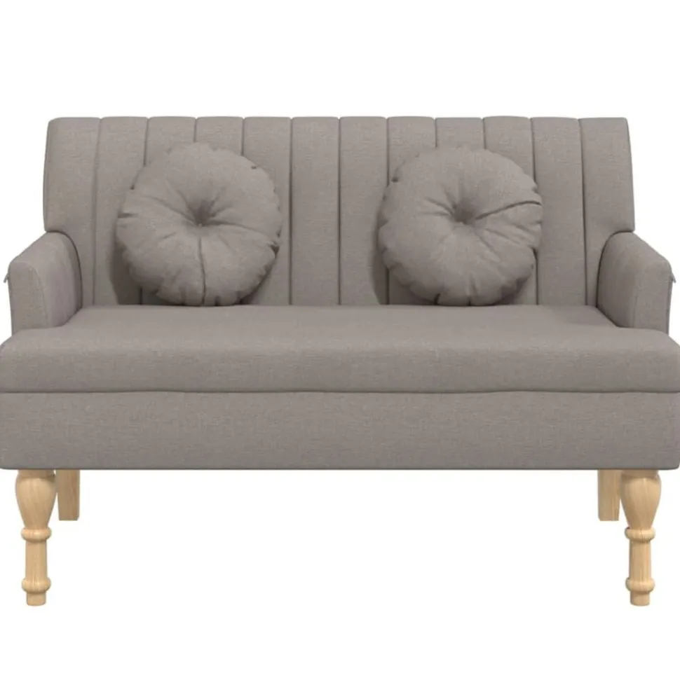 vidaXL Banc avec coussins taupe 113x64,5x75,5 cm tissu