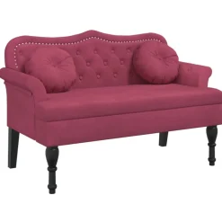 vidaXL Banc avec coussins bordeaux 120,5x65x75 cm velours
