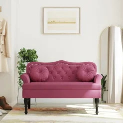 vidaXL Banc avec coussins bordeaux 120,5x65x75 cm velours