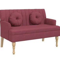 vidaXL Banc avec coussins rouge bordeaux 113x64,5x75,5 cm tissu