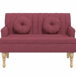 vidaXL Banc avec coussins rouge bordeaux 113x64,5x75,5 cm tissu
