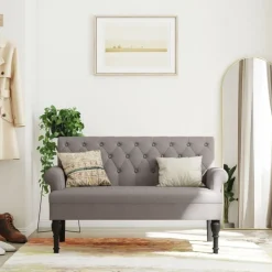 vidaXL Banc avec dossier taupe 120x62x75,5 cm tissu