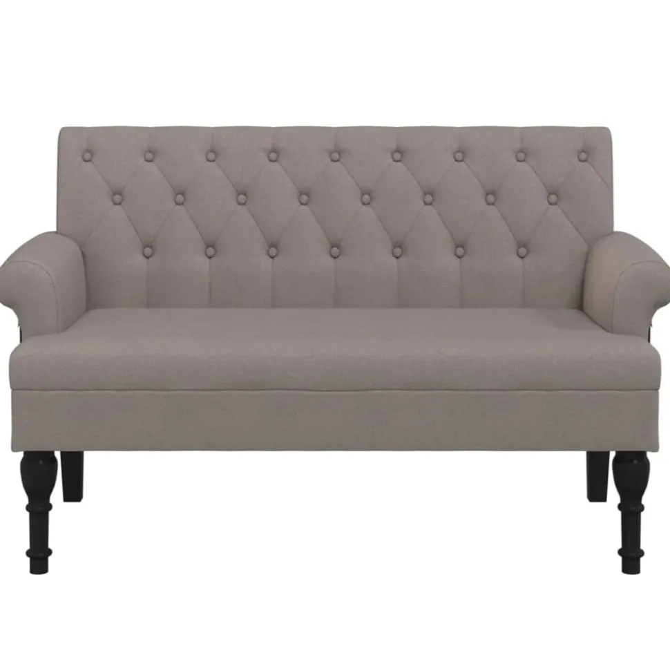 vidaXL Banc avec dossier taupe 120x62x75,5 cm tissu